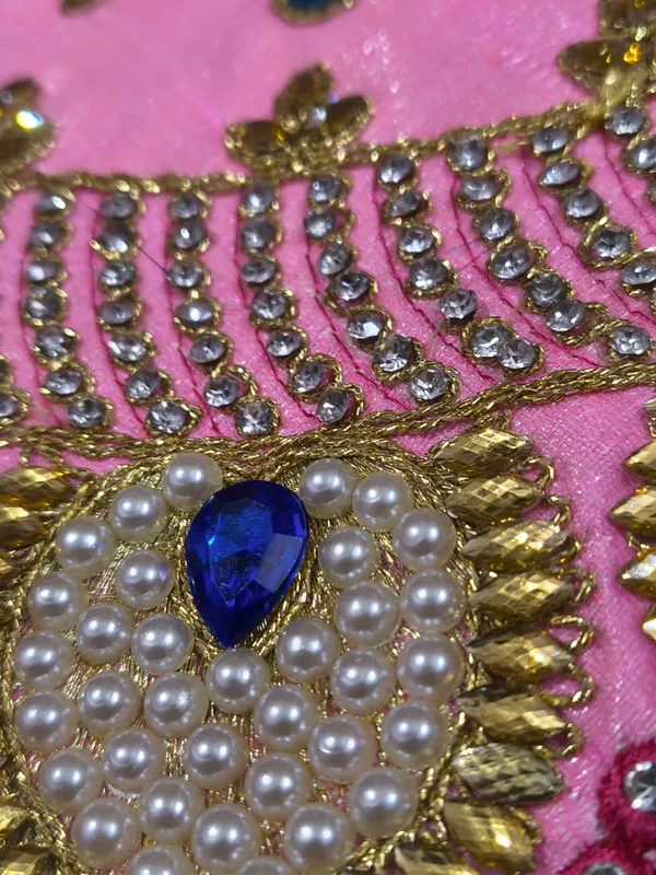Lovely_Pink_Mata_Rani_Lehenga,_Patka_&_Mukut_Set