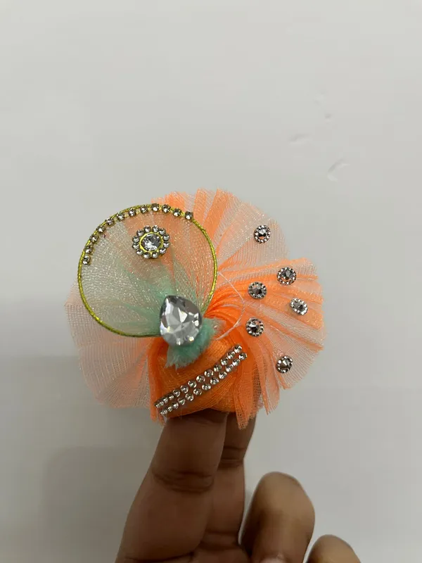 Orange_Organza_Embellished_Floral_Hair_Accessory_for_Women