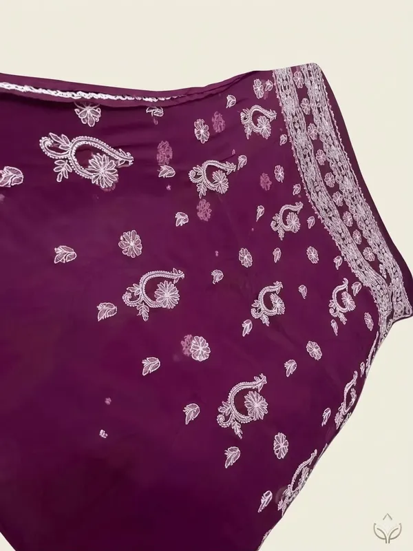 Magenta_Bloom_Hand-Embroidered_Chikankari_Saree