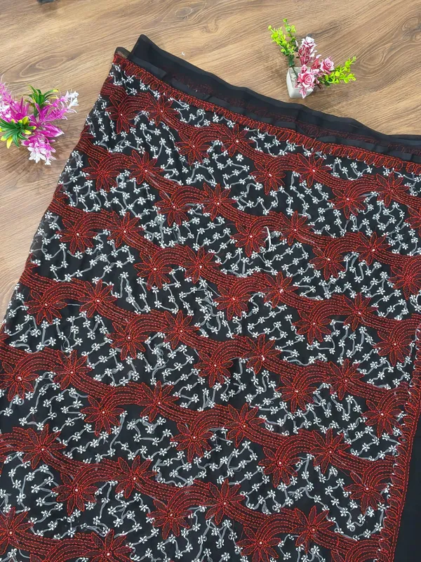 Midnight_Noir_Embroidered_Chikankari_Saree