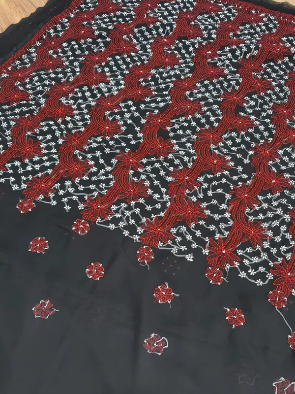 Midnight_Noir_Embroidered_Chikankari_Saree