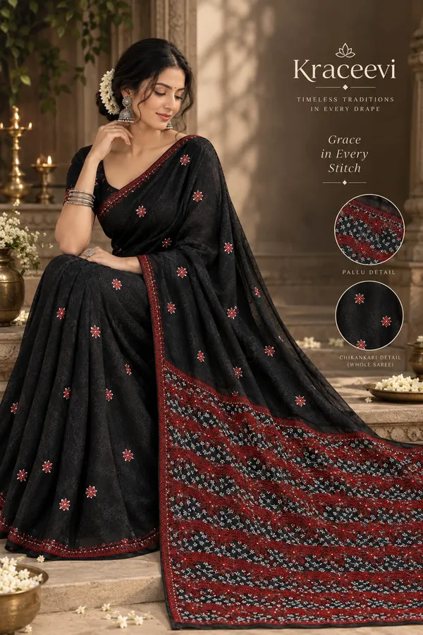 Midnight_Noir_Embroidered_Chikankari_Saree