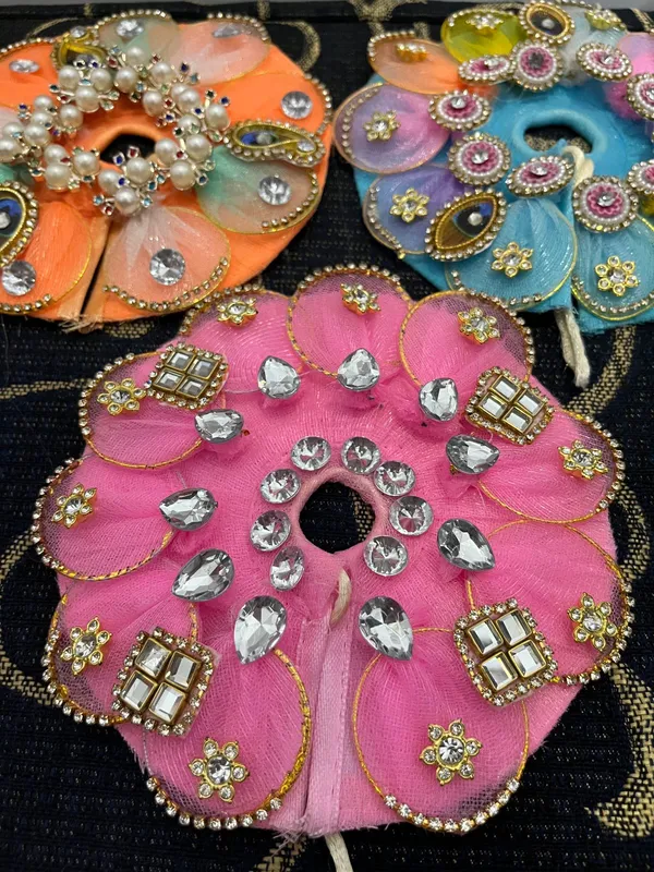 Multicolour_Embellished_Fabric_Flower_Appliques_For_Craft_Decoration