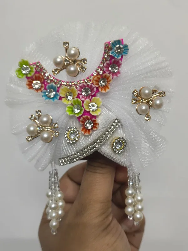 White_Embellished_Laddu_Gopal_Poshak_Set