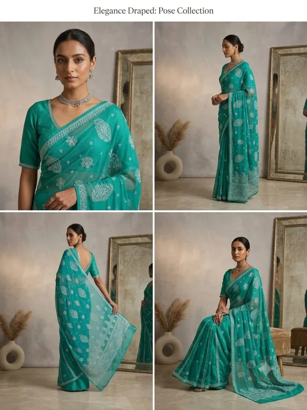 Premium_Teal_Full_Hand_Embroidery_Chikan_Saree