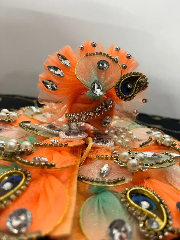 Orange_Organza_Embellished_Floral_Hair_Accessory_for_Women