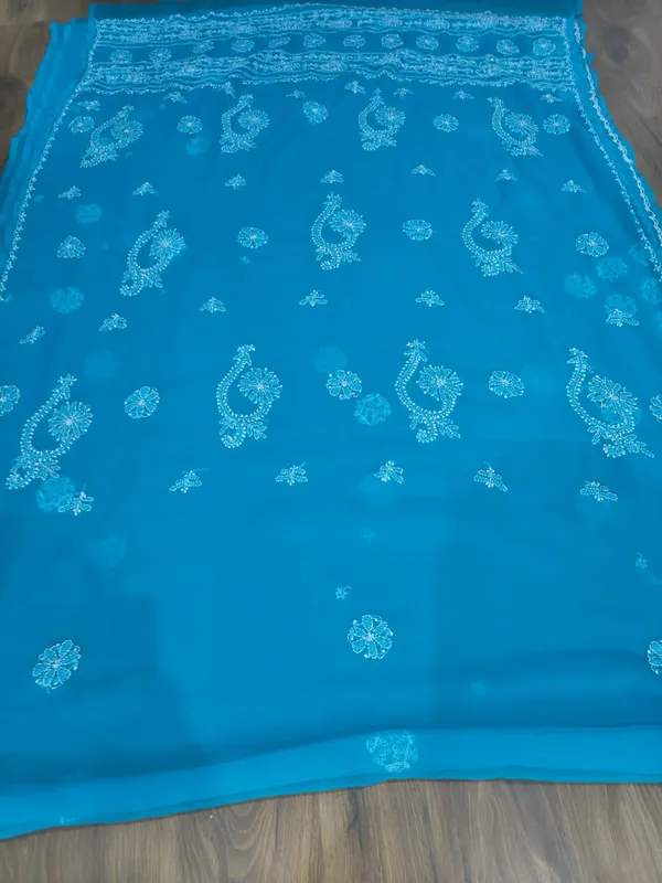 Sky_Blue_Hand_Embroidered_Chikankari_Saree