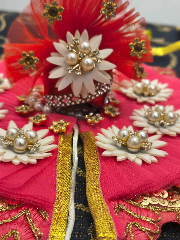 Red_Embellished_Laddu_Gopal_Shringar_Dress_Set