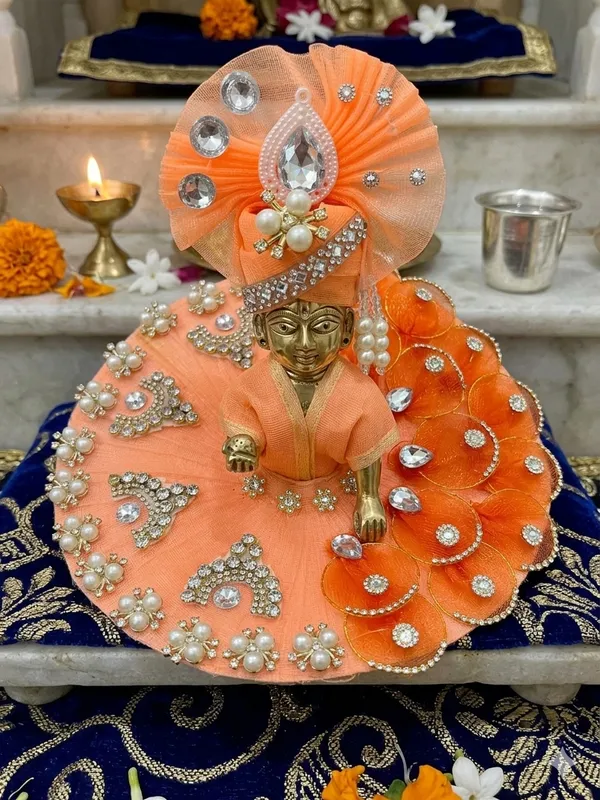 Orange_Silk_Net_Embellished_Laddu_Gopal_Dress_Set