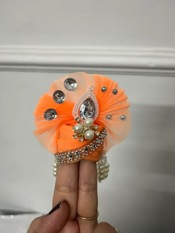 Orange_Silk_Net_Embellished_Laddu_Gopal_Dress_Set