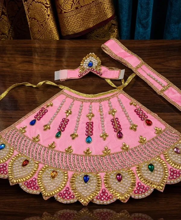 Lovely_Pink_Mata_Rani_Lehenga,_Patka_&_Mukut_Set