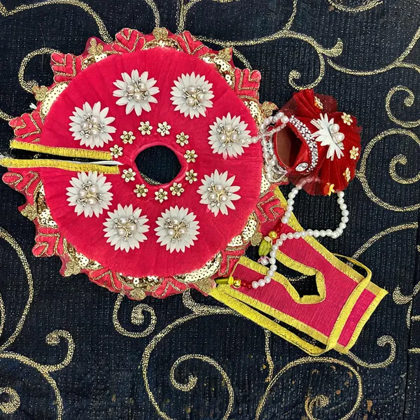 Red_Silk_Net_Embellished_Laddu_Gopal_Shringar_Dress_Set