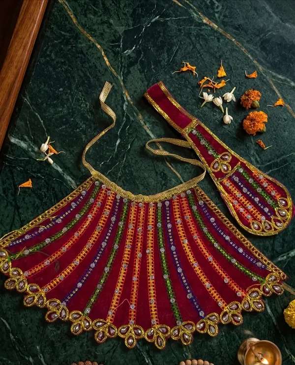 Maroon_Mata_Rani_Lehenga_&_Patka_Set