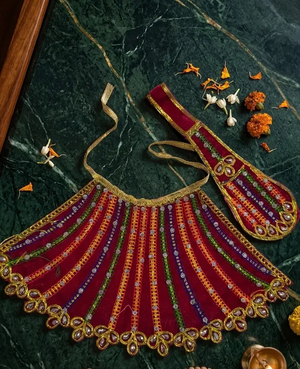 Maroon_Mata_Rani_Lehenga_&_Patka_Set