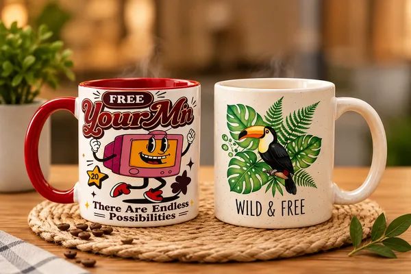Multicolor_Ceramic_Graphic_And_Tropical_Bird_Print_Coffee_Mug