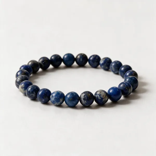 Blue_Lapis_Lazuli_Stretch_Beaded_Bracelet_For_Unisex