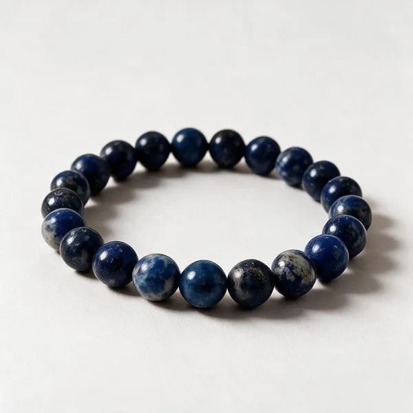 Blue_Lapis_Lazuli_Stretch_Beaded_Bracelet_For_Unisex