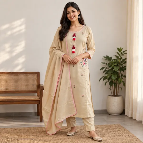 Beige_Embroidered_Straight_Kurta_Set_For_Women