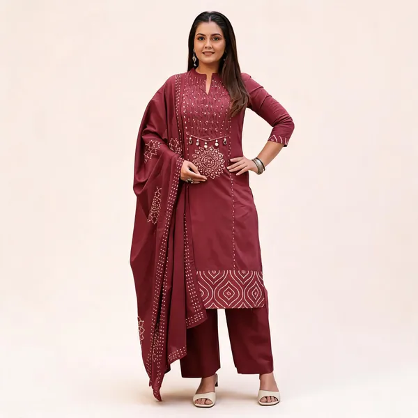 Maroon_Embroidered_Straight_Kurta_Set_for_Women