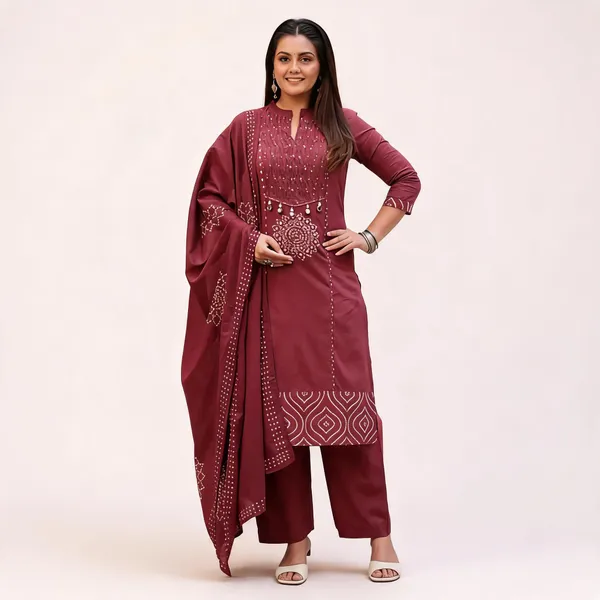 Maroon_Embroidered_Straight_Kurta_Set_for_Women