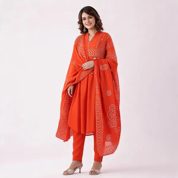 Orange_Printed_Ethnic_Kurta_Set_for_Women