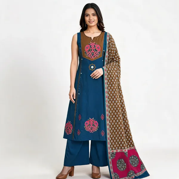 Blue_&_Green_Printed_Straight_Kurta_Set_for_Women