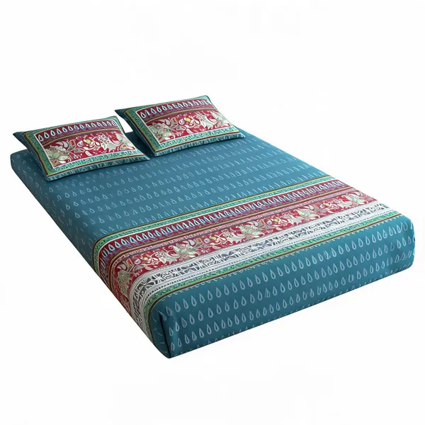 Cotton_Traditional_Blue_Paisley_Floral_Print_King_Size_Bedsheet_Set