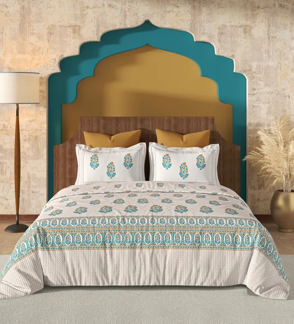 KalaKriti_:_Designer_Jaipuri_Style_Printed_King_Size_Bedsheet_Collection