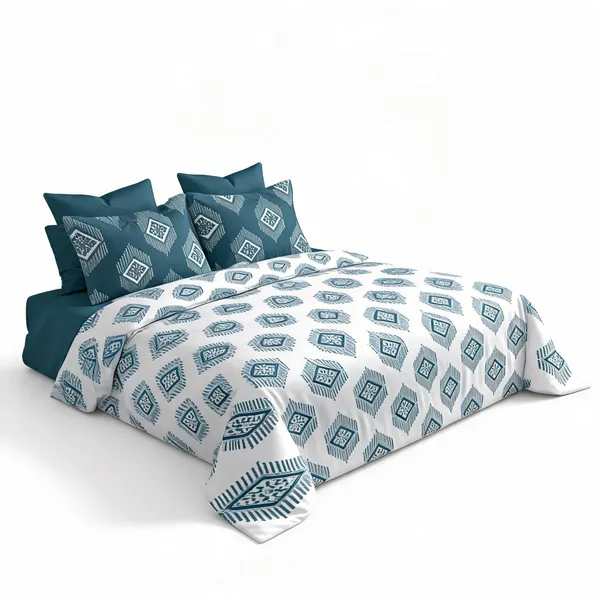 Cotton_Modern_Teal_Geometric_Print_King_Size_Bedsheet_Set