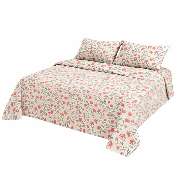 Cotton_Modern_Coral_Pink_Floral_Print_King_Size_Bedsheet_Set
