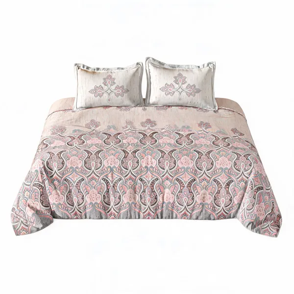 Cotton_Jaipuri_Grey_Paisley_Print_King_Size_Bedsheet_Set