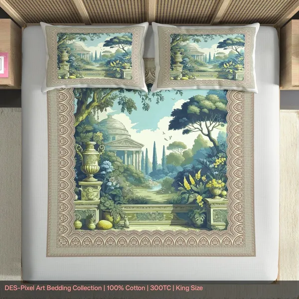Cotton_Digital_Scenic_Landscape_Print_300Tc_King_Size_Bedsheet_Set