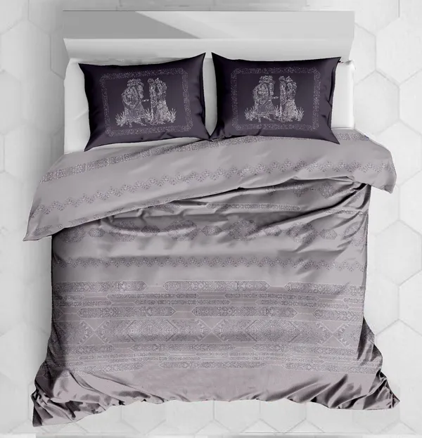 Cotton_Modern_Grey_Ornamental_Print_King_Size_Bedsheet_Set