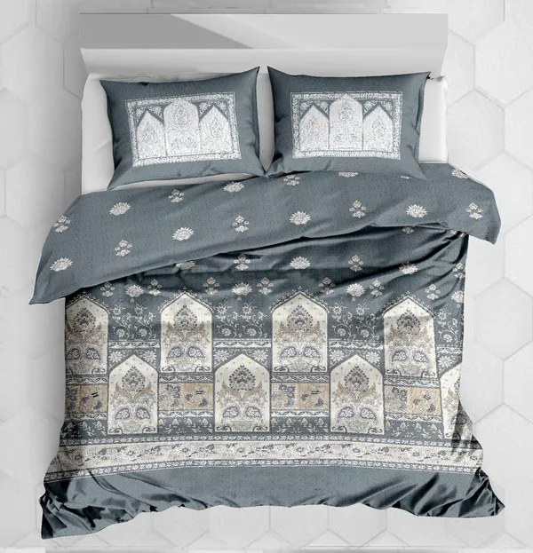 Cotton_Ethnic_Grey_Floral_Paisley_Print_King_Size_Bedsheet_Set