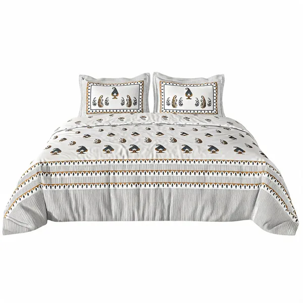 Cotton_Jaipuri_White_Black_Paisley_Print_King_Size_Bedsheet_Set
