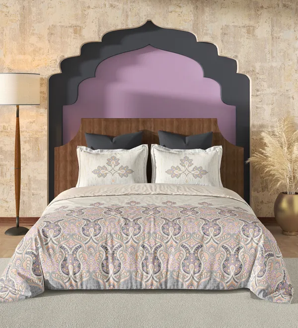 Cotton_Jaipuri_Cream_Lavender_Paisley_Print_King_Size_Bedsheet_Set