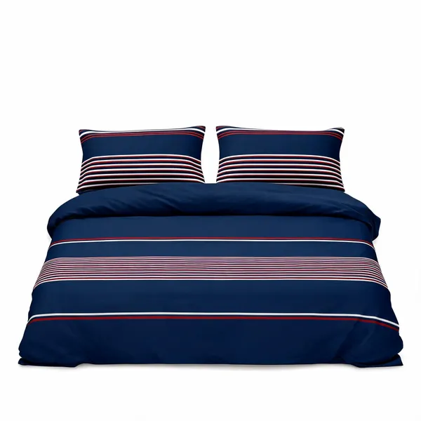Cotton_Modern_Navy_Stripe_Print_King_Size_Bedsheet_Set