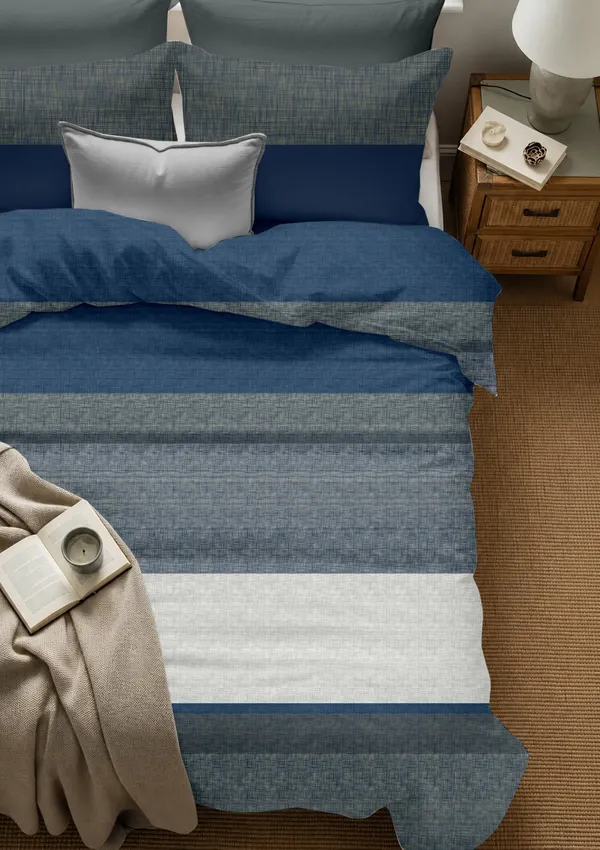 Cotton_Modern_Blue_Grey_Stripe_Print_King_Size_Bedsheet_Set