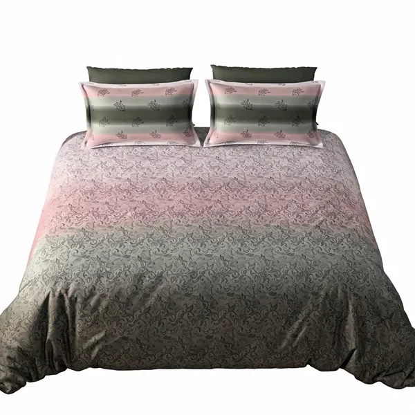 Cotton_Modern_Pink_Grey_Gradient_Floral_Print_King_Size_Bedsheet_Set