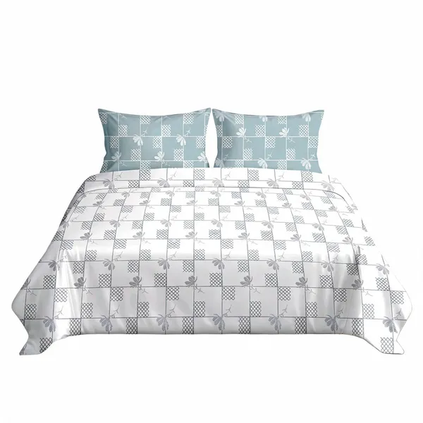 Cotton_Modern_White_Grey_Geometric_Floral_Print_King_Size_Bedsheet_Set