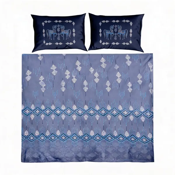 Cotton_Modern_Blue_Diamond_Geometric_Print_King_Size_Bedsheet_Set