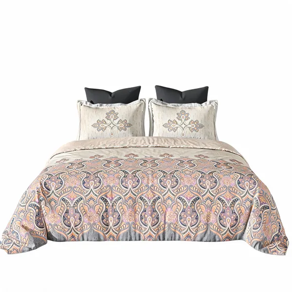 Cotton_Jaipuri_Cream_Lavender_Paisley_Print_King_Size_Bedsheet_Set