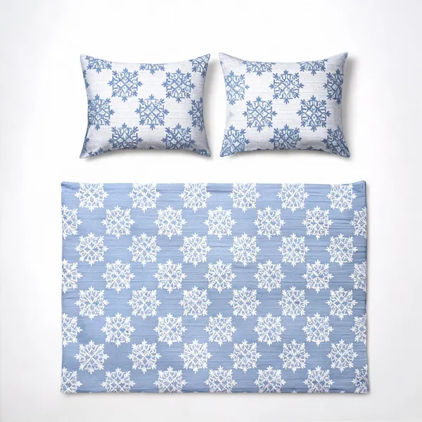 Cotton_Winter_Blue_Snowflake_Print_King_Size_Bedsheet_Dohar_Set