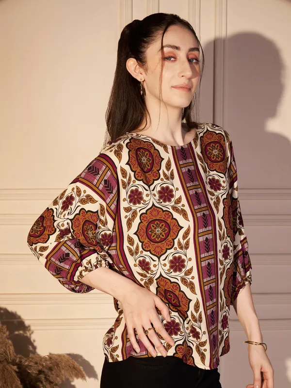 Multicolor_Printed_Relaxed_Fit_Top_For_Women