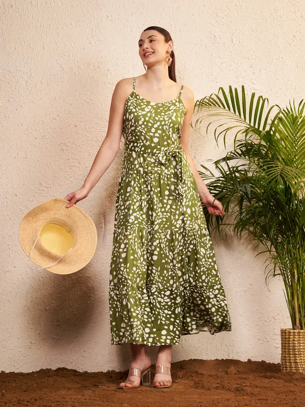 Green_Printed_Fit_And_Flare_Dress_For_Women