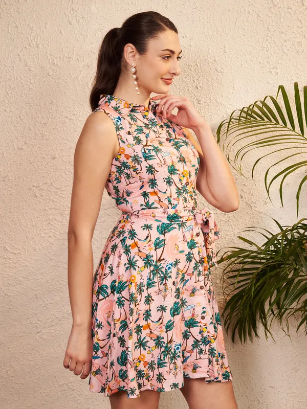 Pink_Floral_Fit_And_Flare_Dress_For_Women