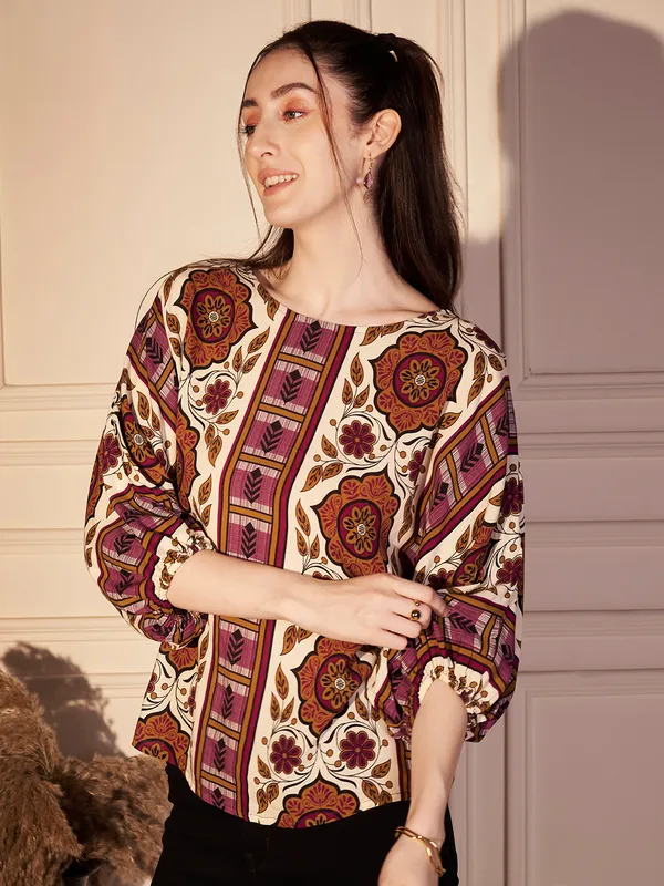 Multicolor_Printed_Relaxed_Fit_Top_For_Women