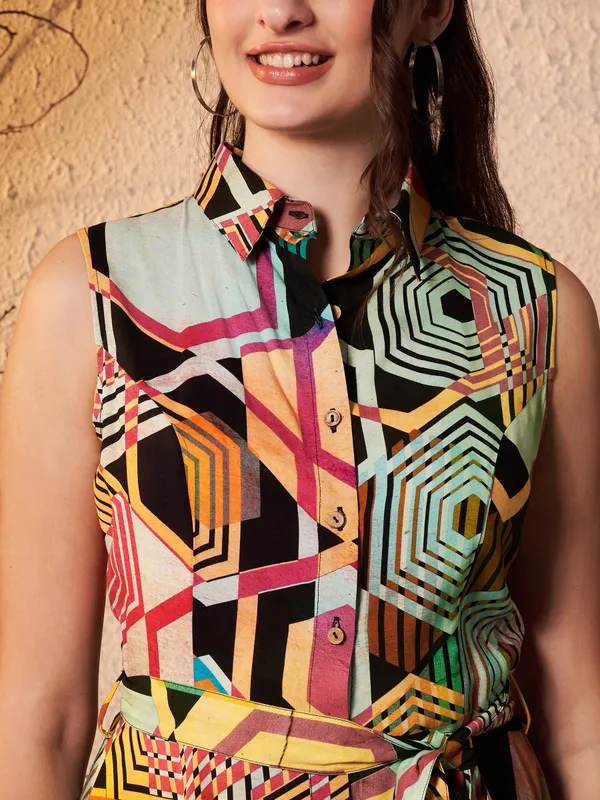 Multicolor_Printed_Fit_And_Flare_Dress_For_Women