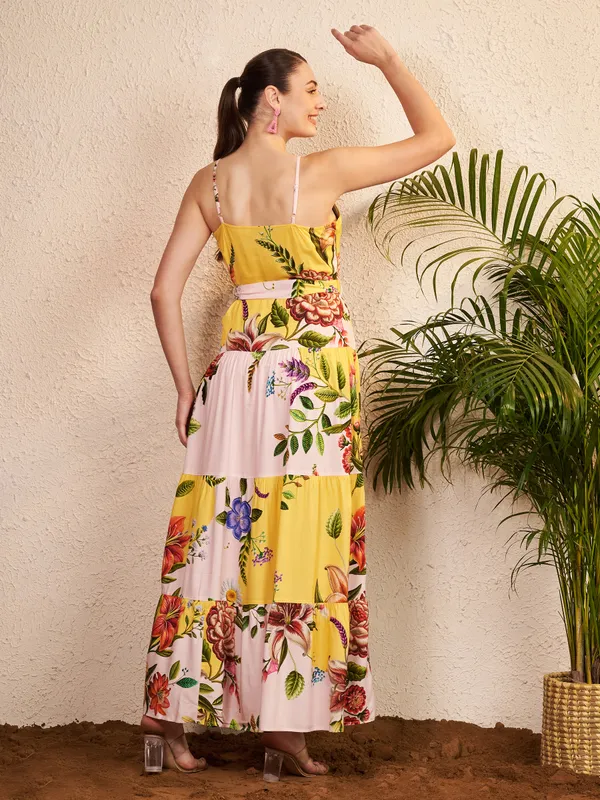 Yellow_Floral_Print_Maxi_Dress_For_Women