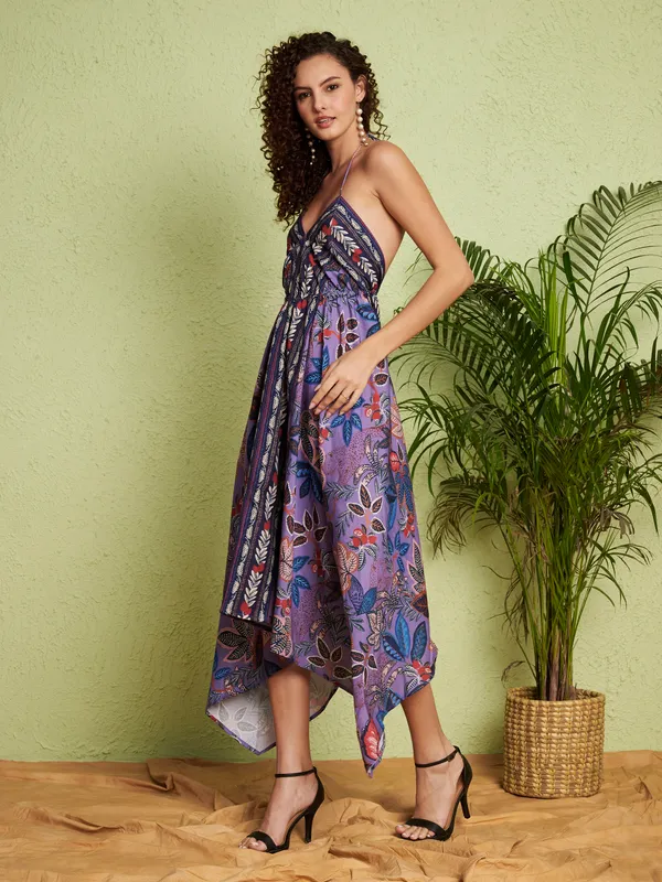 Purple_Floral_Print_Spaghetti_Strap_Dress_For_Women